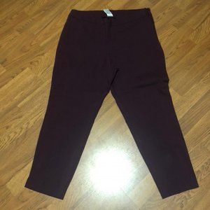 Maroon Stretch Ankle Pant